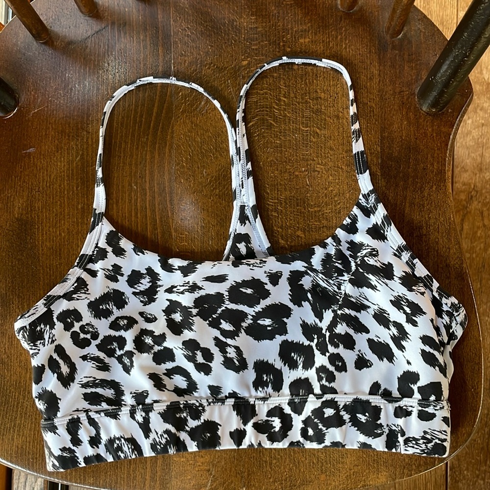 Lilybod leopard print sports bra (black and white)